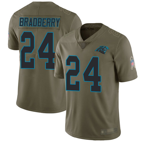Carolina Panthers Limited Olive Men James Bradberry Jersey NFL Football #24 2017 Salute to Service->youth nfl jersey->Youth Jersey